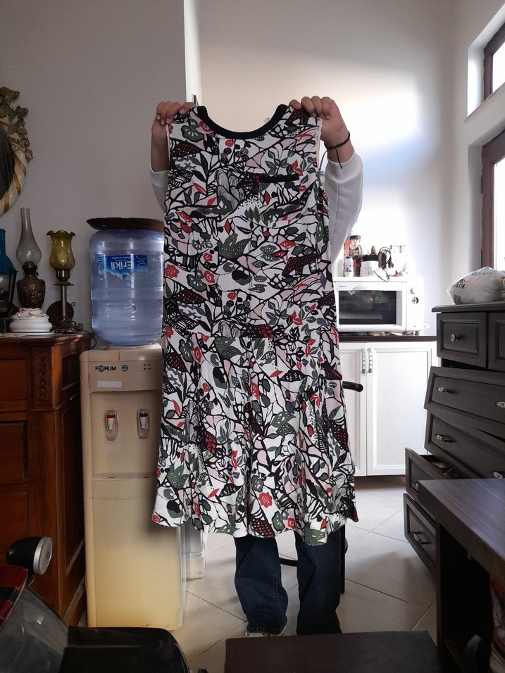 Gri Desenli Midi Hamile Elbisesi - Görsel 2