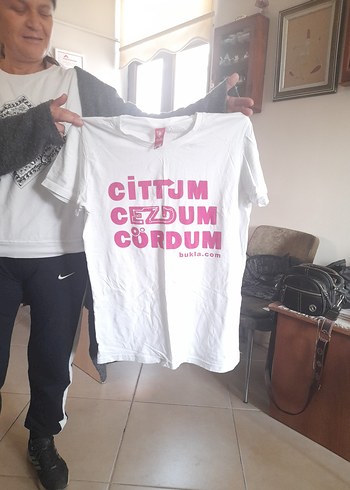 Baskılı Pamuklu Beyaz Tişörtü - Görsel 3