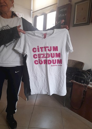 Baskılı Pamuklu Beyaz Tişörtü - Görsel 2