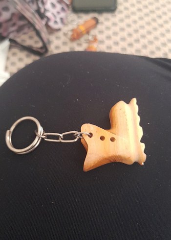  Beden camel Renk Renkli Zincir Detaylı Bej Punk Anahtarlık