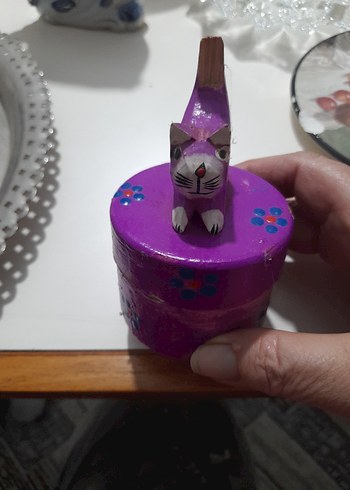 Mor Renkli Kedi Figürlü Küçük Kutu - Görsel 2