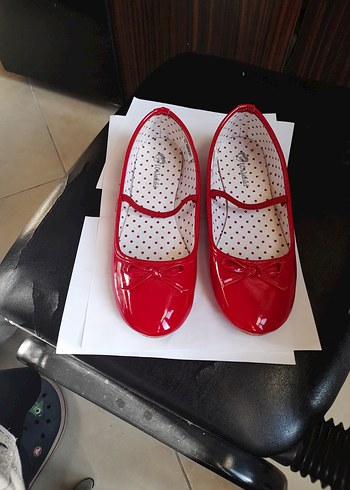 Klasik Kırmızı Puantiyeli Kız Babet - Görsel 8