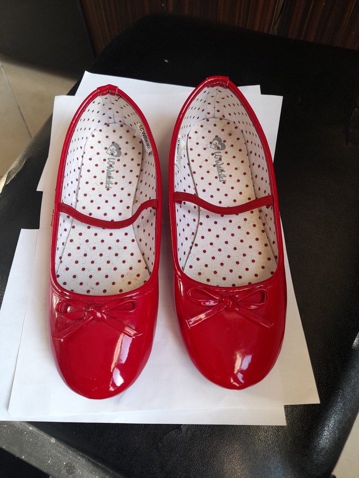 Klasik Kırmızı Puantiyeli Kız Babet - Görsel 3