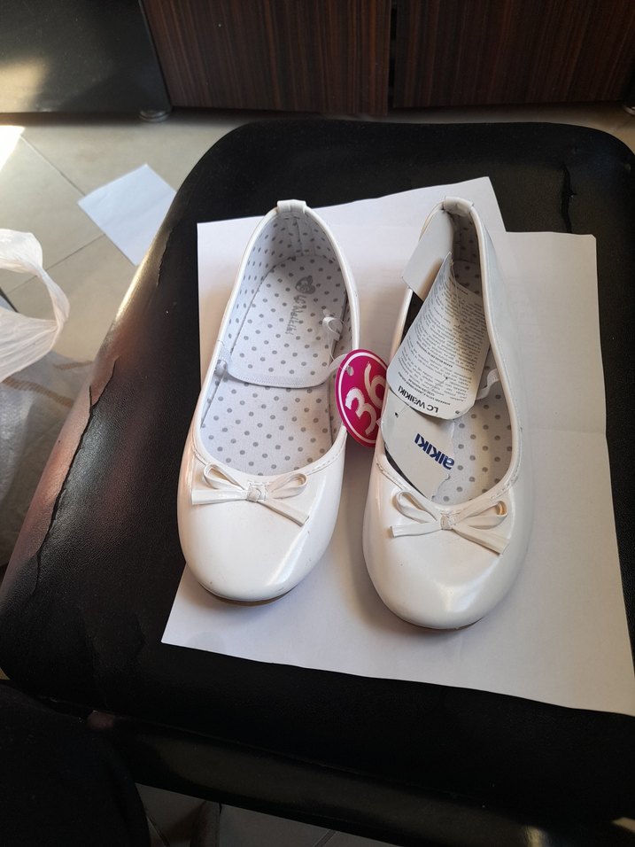 Kız Çocuk Beyaz Babet Ayakkabı - Görsel 3