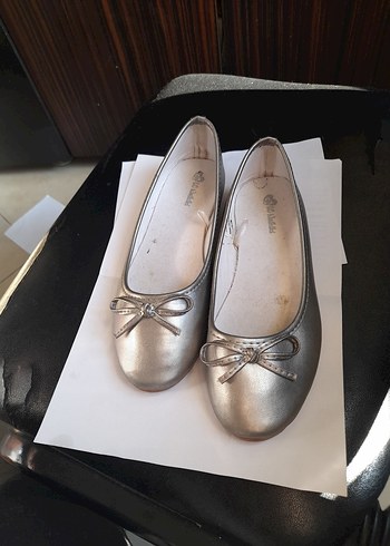 Kız Çocuk Gri Bej Balerin Ayakkabı - Görsel 4