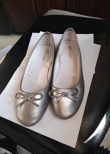 Kız Çocuk Gri Bej Balerin Ayakkabı - Görsel 8