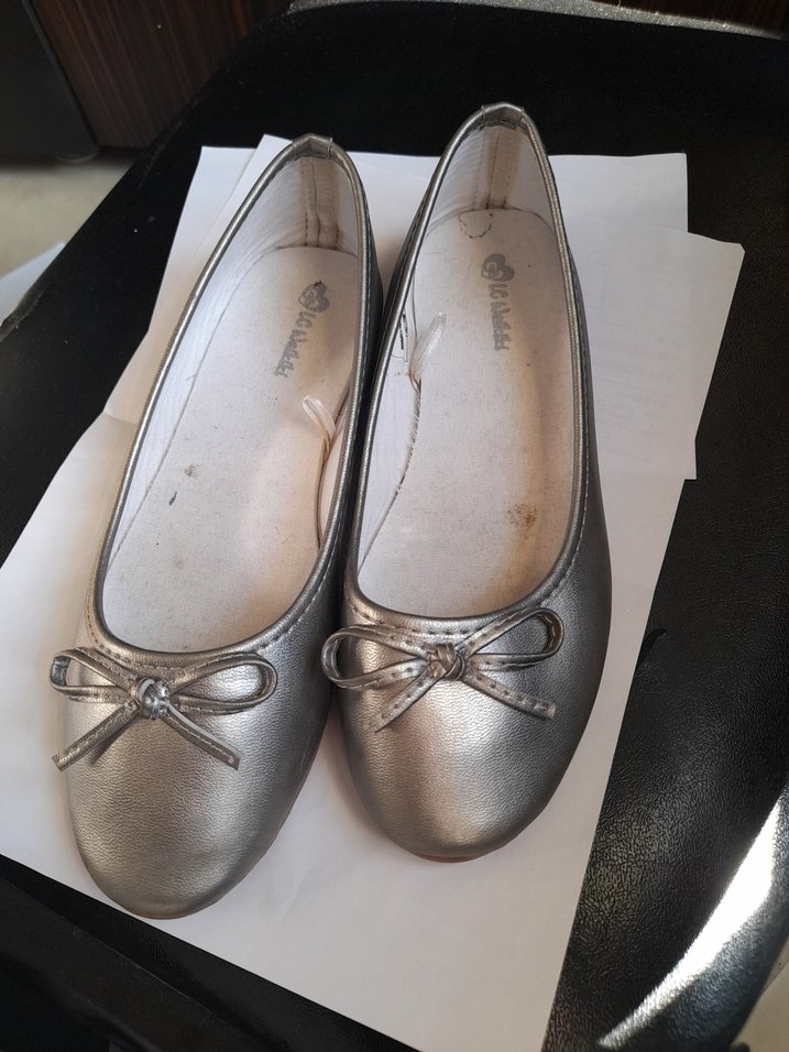 Kız Çocuk Gri Bej Balerin Ayakkabı - Görsel 5
