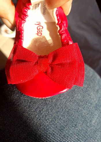 Kız Çocuk Kırmızı Fiyonklu Babet Ayakkabı - Görsel 5