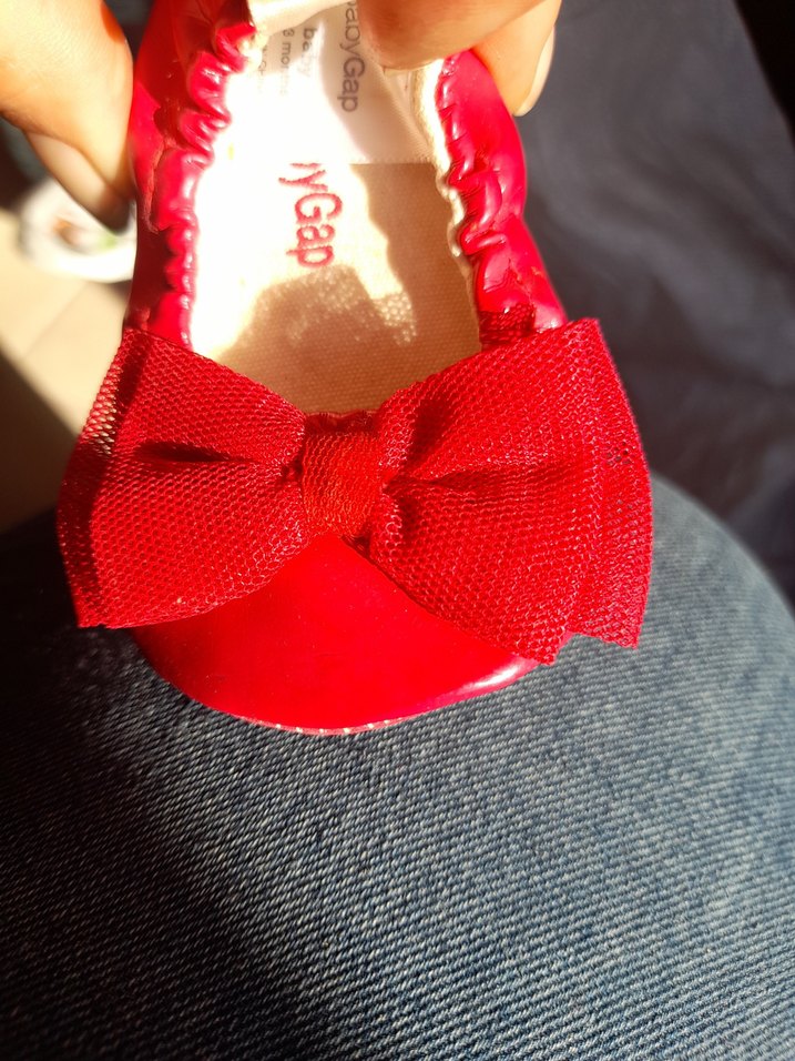 Kız Çocuk Kırmızı Fiyonklu Babet Ayakkabı - Görsel 5