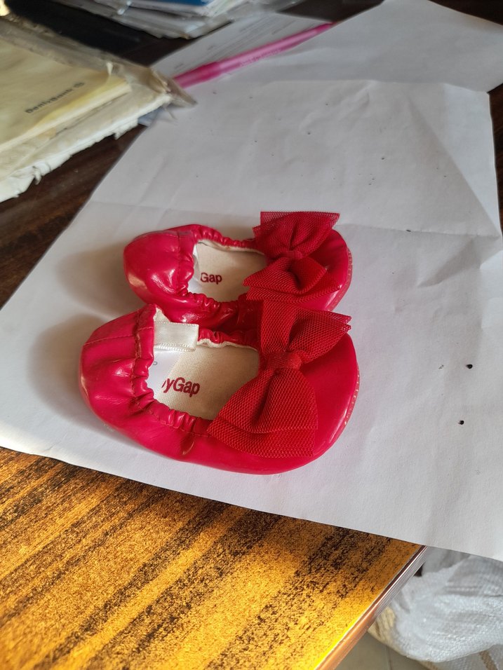 Kız Çocuk Kırmızı Fiyonklu Babet Ayakkabı - Görsel 2