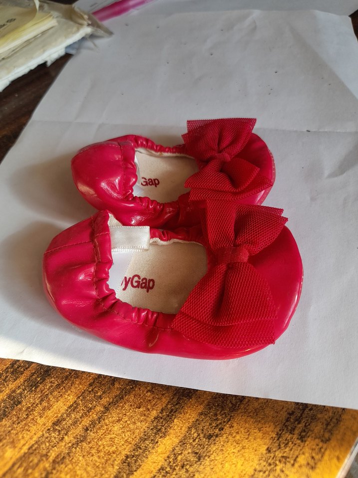 Kız Çocuk Kırmızı Fiyonklu Babet Ayakkabı - Görsel 3