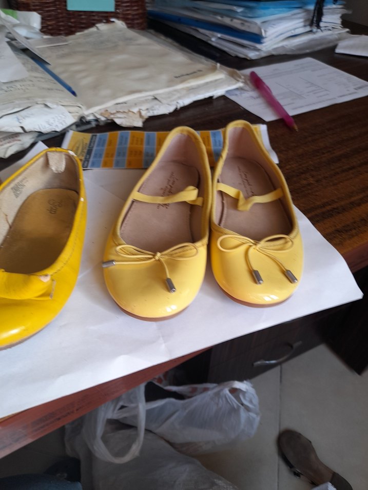 Sarı Tokalı Kız Babet Ayakkabı - Görsel 5