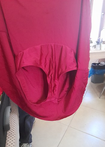 Kırmızı Straplez mayo etekli - Görsel 6