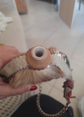  Beden camel Renk Renkli Tüylü matara Aksesuarı