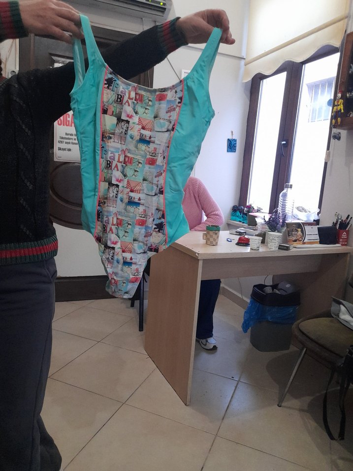 Turkuaz Baskılı Mini Kadın Mayo - Görsel 5