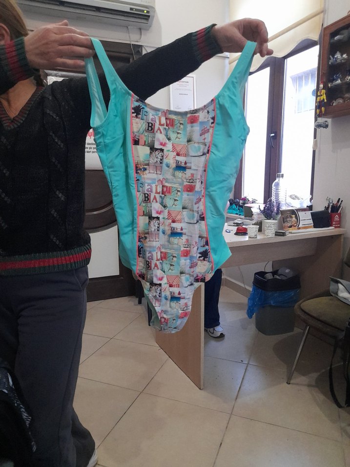 Turkuaz Baskılı Mini Kadın Mayo - Görsel 4