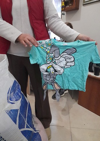 Kız Çocuk Turkuaz Baskılı Kısa Kollu Tişört - Görsel 6