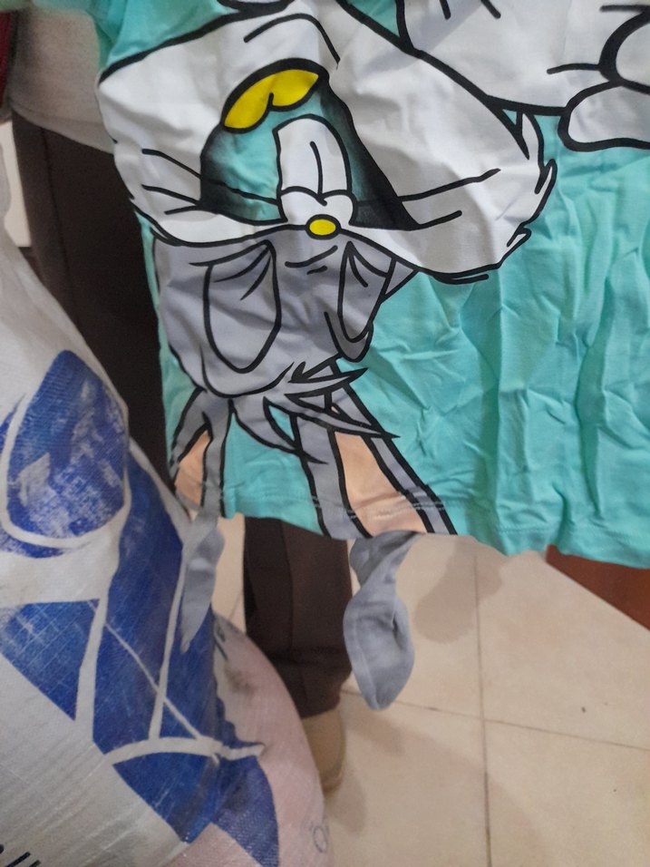 Kız Çocuk Turkuaz Baskılı Kısa Kollu Tişört - Görsel 4