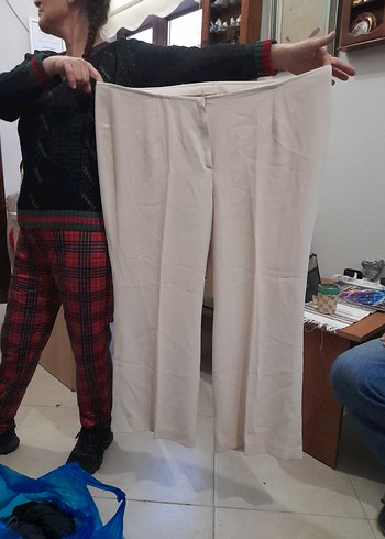 Bej Kadın Pilili Normal Boy Pantolon - Görsel 6