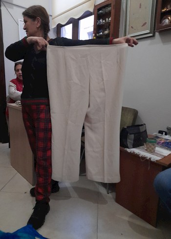 Bej Kadın Pilili Normal Boy Pantolon - Görsel 5