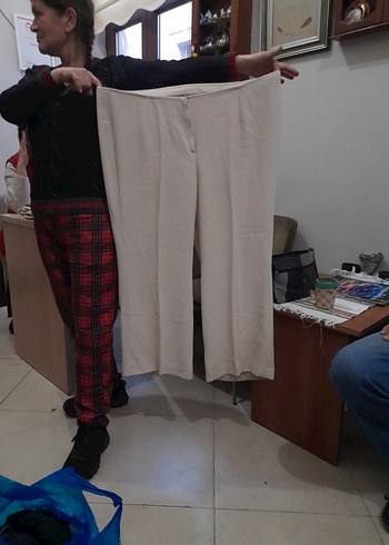 Bej Kadın Pilili Normal Boy Pantolon - Görsel 7