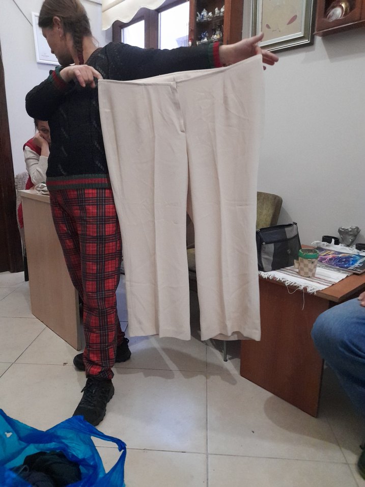 Bej Kadın Pilili Normal Boy Pantolon - Görsel 2
