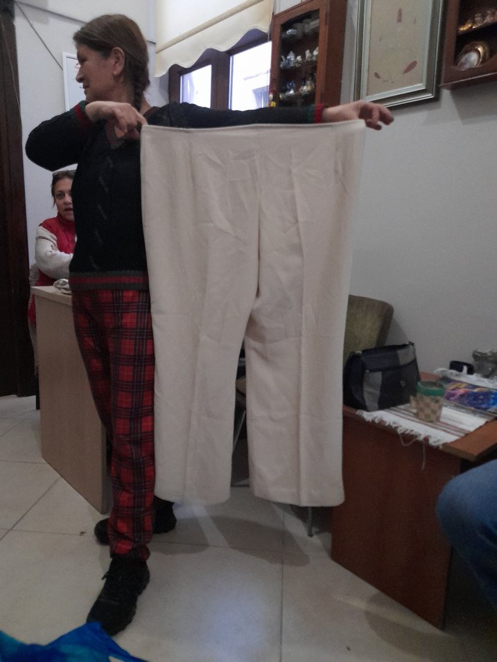 Bej Kadın Pilili Normal Boy Pantolon - Görsel 5
