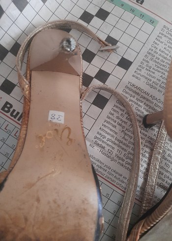 Mavi Tokalı Dolgu Topuk Kadın Sandalet - Görsel 8