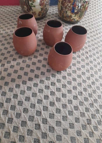 Kahverengi Seramik 5'li Kupa Seti - Görsel 2