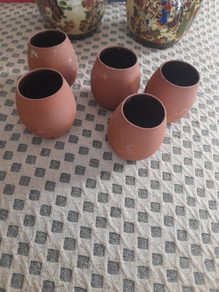 Kahverengi Seramik 5'li Kupa Seti - Görsel 5