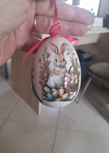 Pastel Beyaz Tavşan Figürlü Sarkaç - Görsel 2