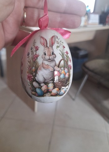 Pastel Beyaz Tavşan Figürlü Sarkaç - Görsel 3