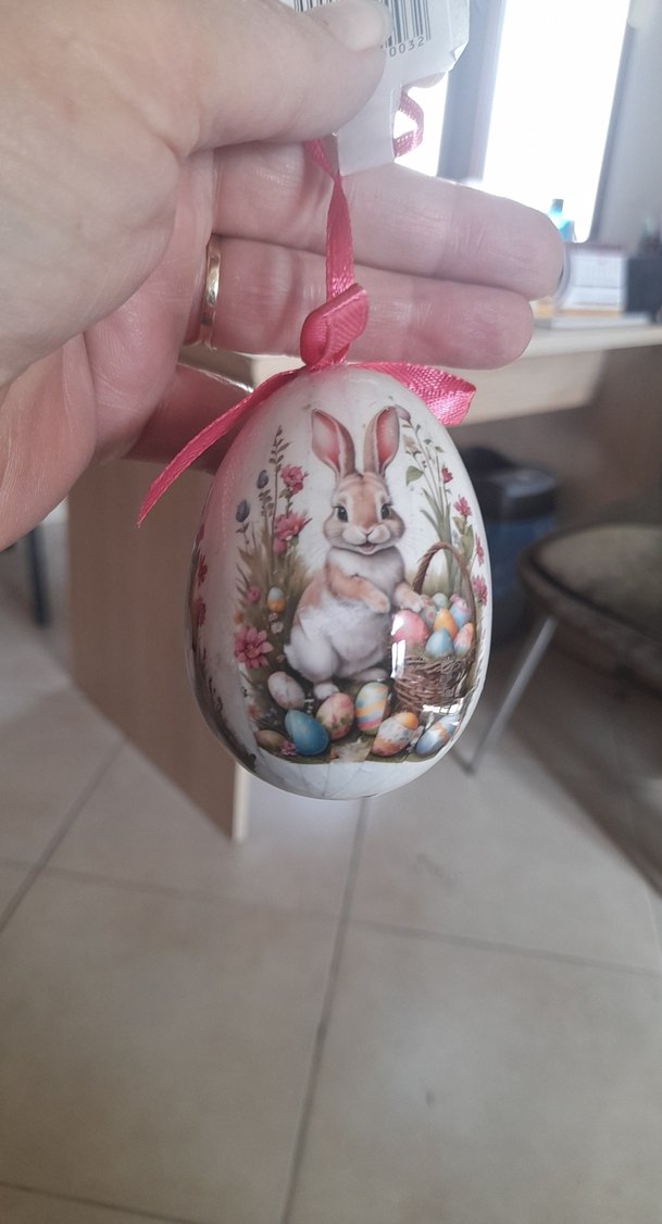 Pastel Beyaz Tavşan Figürlü Sarkaç - Görsel 2