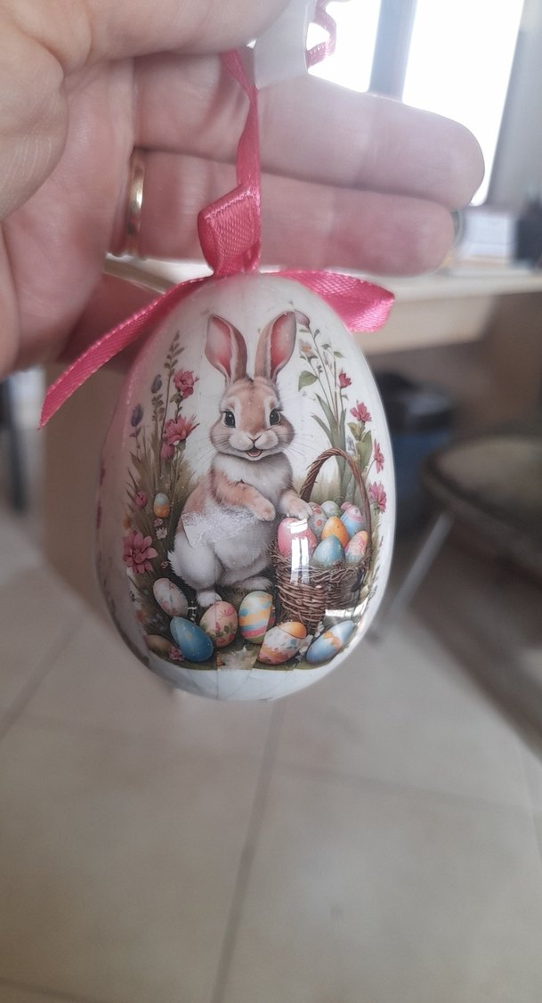 Pastel Beyaz Tavşan Figürlü Sarkaç - Görsel 5