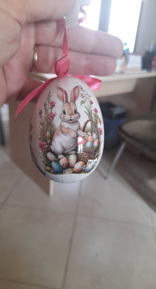 Pastel Beyaz Tavşan Figürlü Sarkaç - Görsel 3