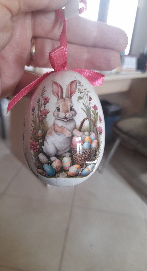 Pastel Beyaz Tavşan Figürlü Sarkaç - Görsel 4