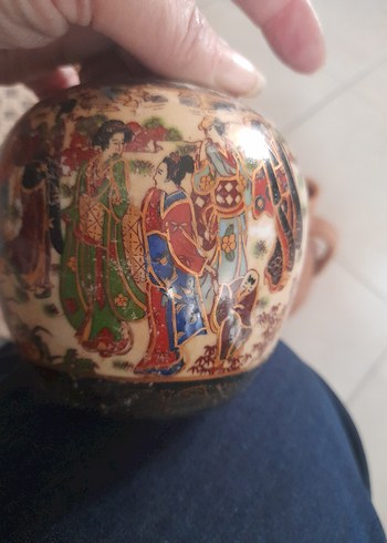 Çok Renkli Desenli Koyu Vazo Çifti - Görsel 7