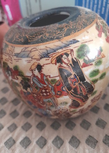 Çok Renkli Desenli Koyu Vazo Çifti - Görsel 3