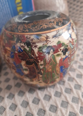 Çok Renkli Desenli Koyu Vazo Çifti - Görsel 2