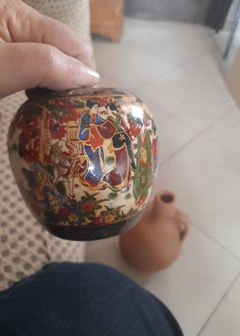 Çok Renkli Desenli Koyu Vazo Çifti - Görsel 5