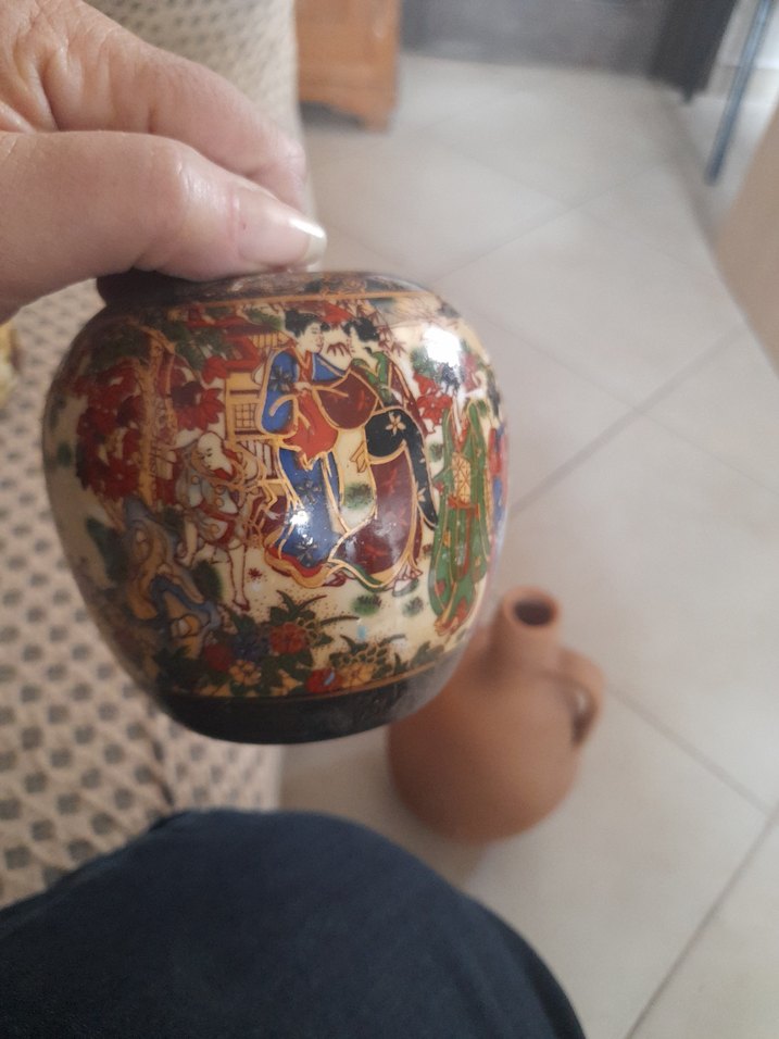 Çok Renkli Desenli Koyu Vazo Çifti - Görsel 5