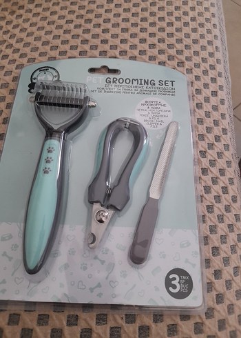 Gri Kedi köpek Bakım Seti 3 Parça - Görsel 5