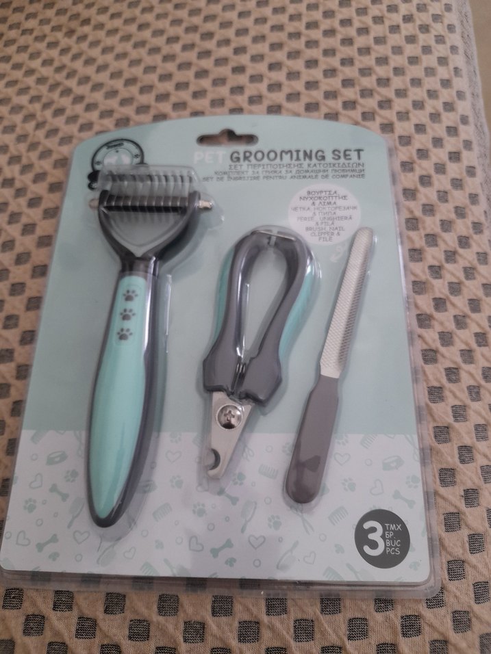 Gri Kedi köpek Bakım Seti 3 Parça - Görsel 2