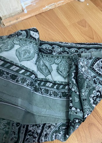 Bohem Tarz Gri Desenli Kadın Şal - Görsel 2