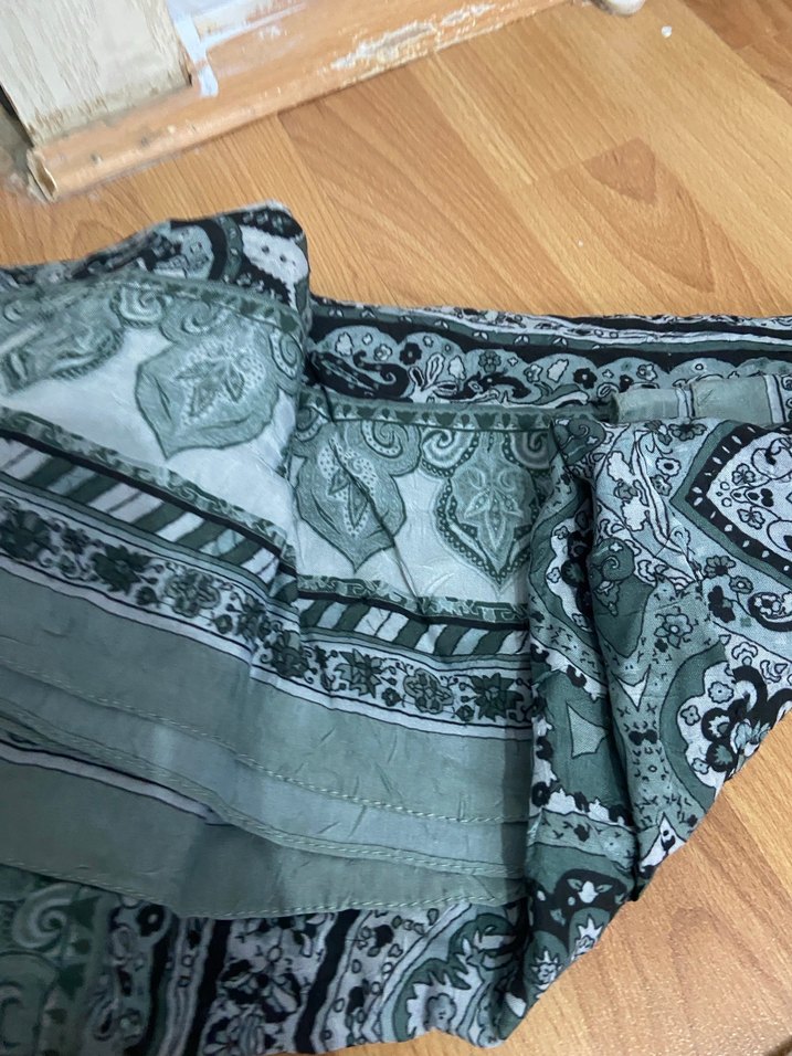 Bohem Tarz Gri Desenli Kadın Şal - Görsel 2