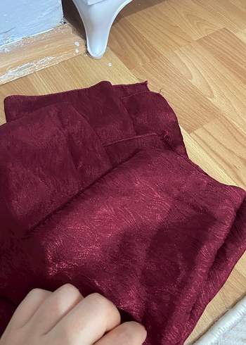 Bordo Parlak Kadın Bohem Stili Şal - Görsel 2