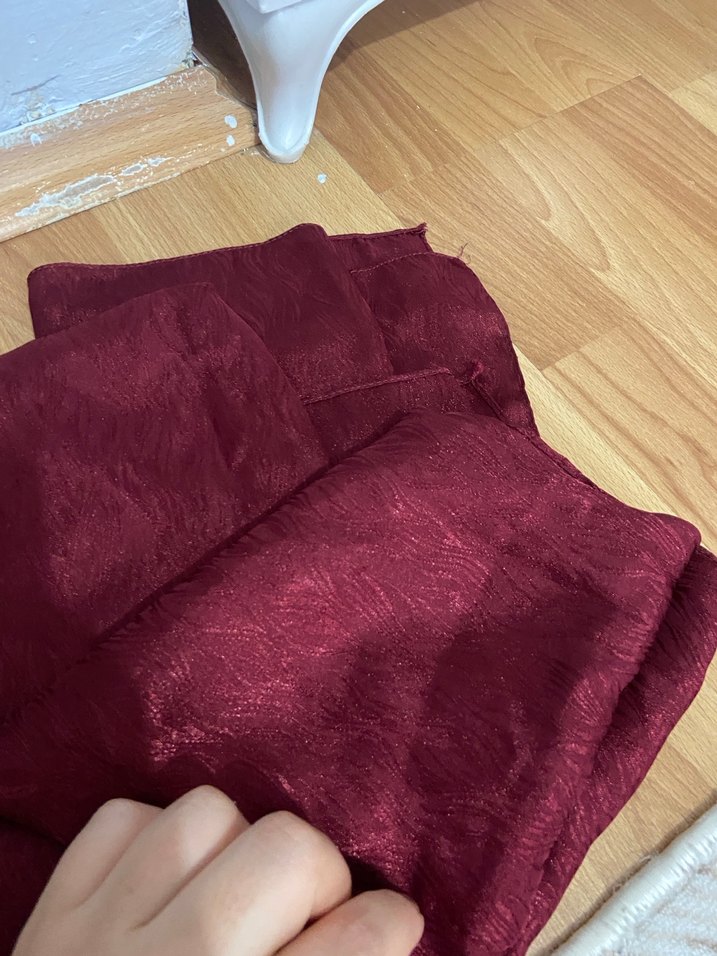 Bordo Parlak Kadın Bohem Stili Şal - Görsel 2