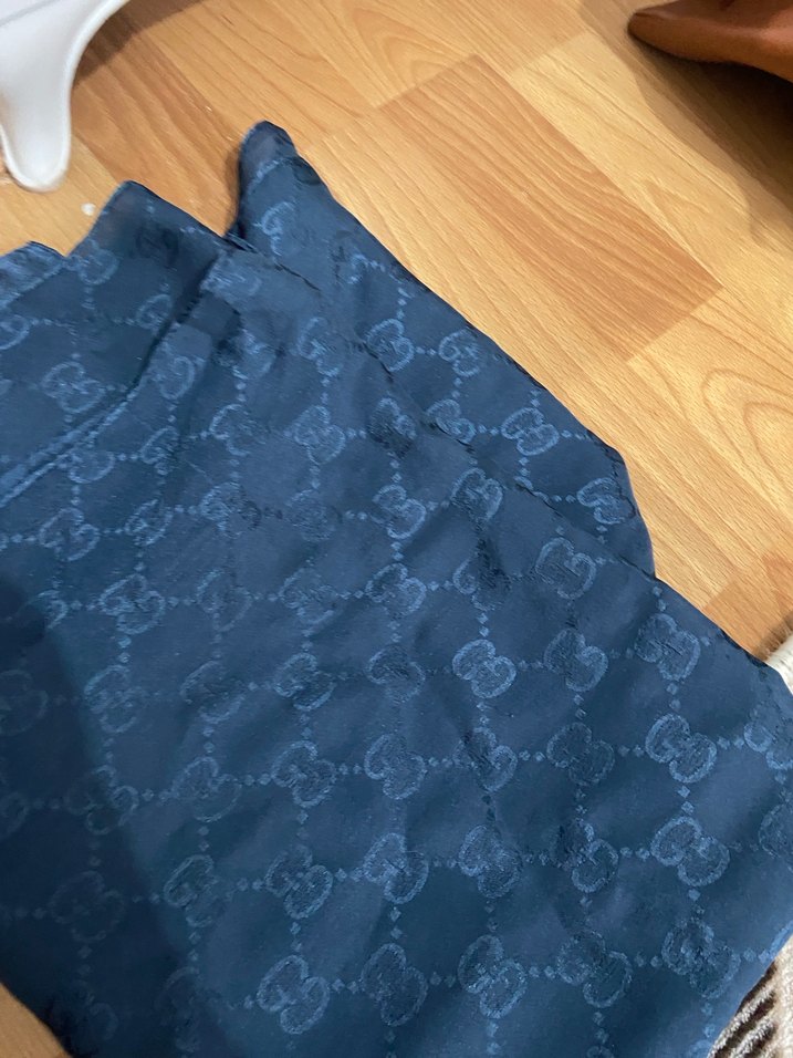 Koyu Mavi Pilili Kadın Şal - Görsel 2