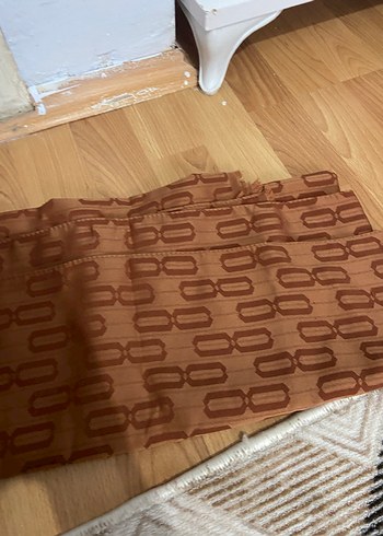 Zincir Detaylı Parlak kiremit Kadın Şal - Görsel 2