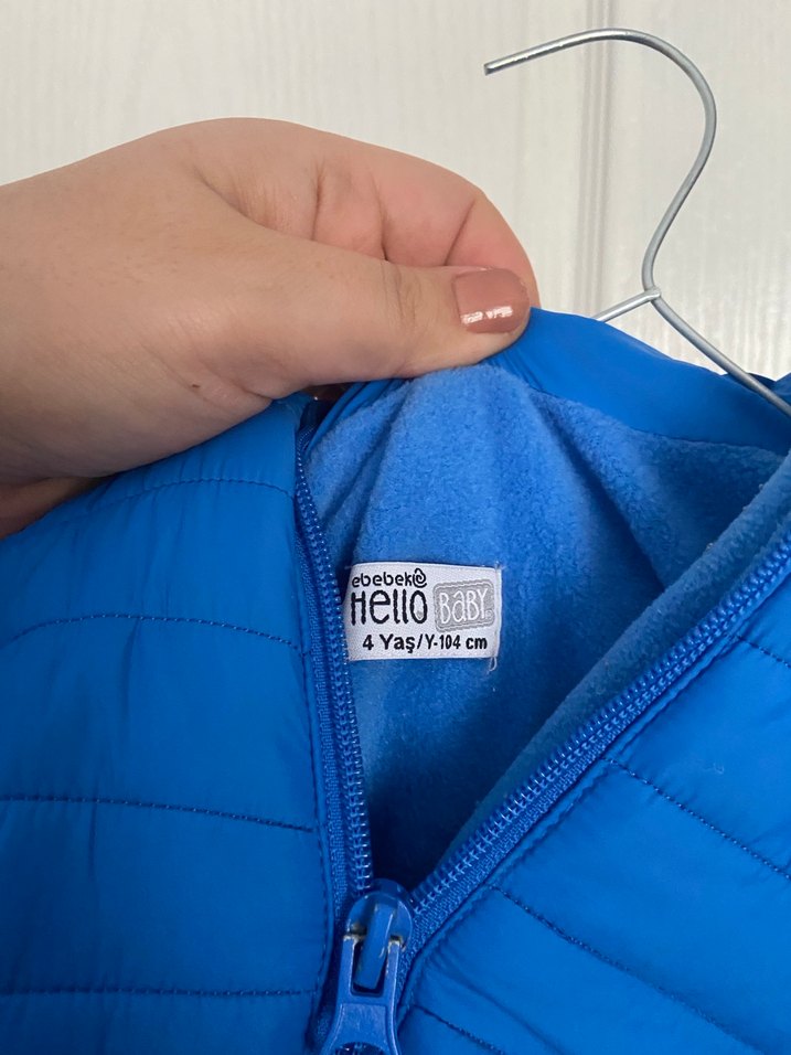 Parlak Mavi Erkek Çocuk Fermuarlı Mont - Görsel 3